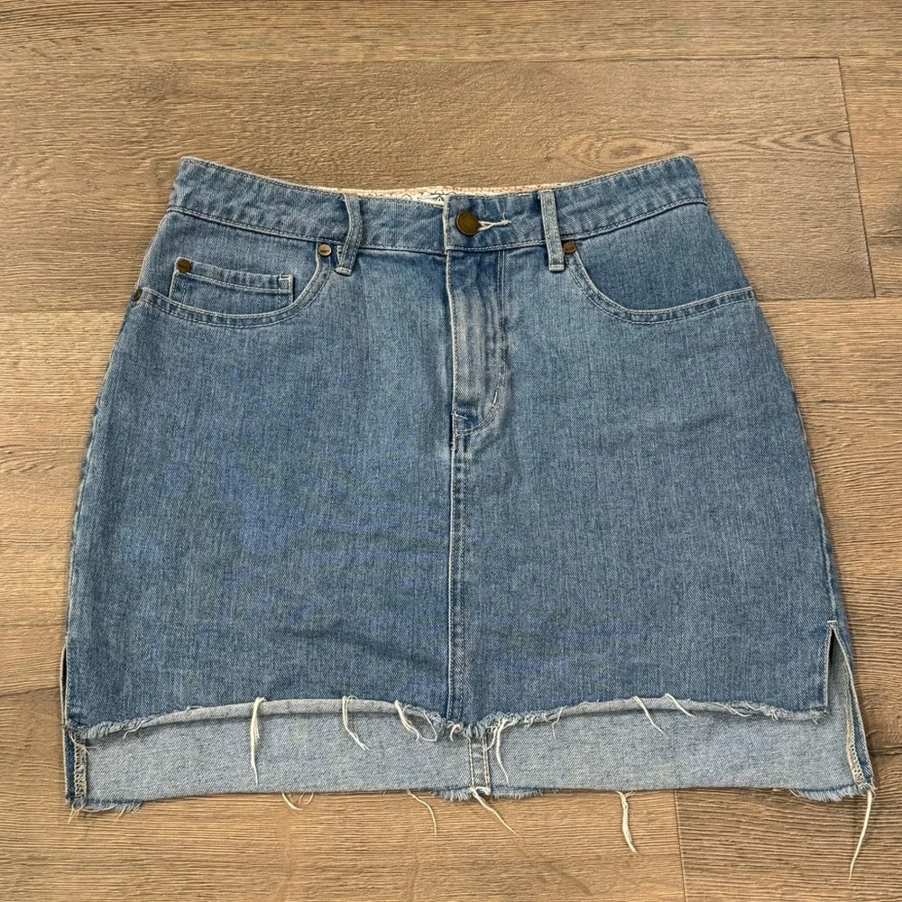 Roxy Vintage Y2K Denim Blue Mini Skirt Preppy 2000s XS